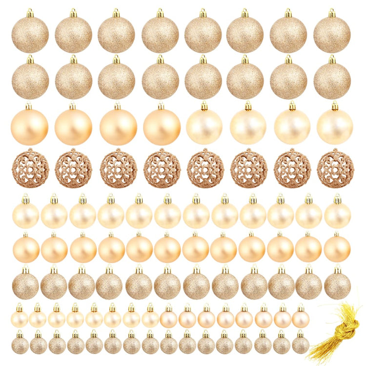 VidaXL 100-delige Kerstballenset 3 4 6 cm rose goudkleurig
