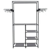Vidaxl kledingrek 87x44x158 cm staal en nonwoven stof zwart