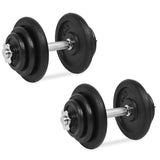 VidaXL 18-delige Halterset 40 kg gietijzer - afbeelding 1