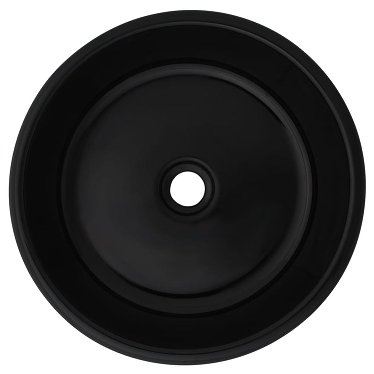 Vidaxl wastafel rond 42x12 cm keramiek zwart