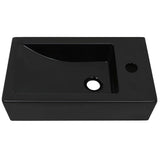 Vidaxl wastafel met kraangat rechthoekig 46x25,5x12 cm keramiek zwart - afbeelding 3