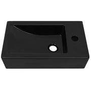 Vidaxl wastafel met kraangat rechthoekig 46x25,5x12 cm keramiek zwart - afbeelding 3