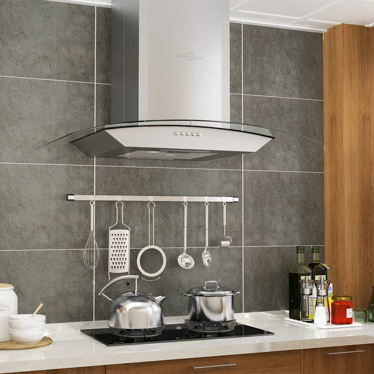 Vidaxl wandafzuigkap 756 m³ u led 60 cm roestvrij staal