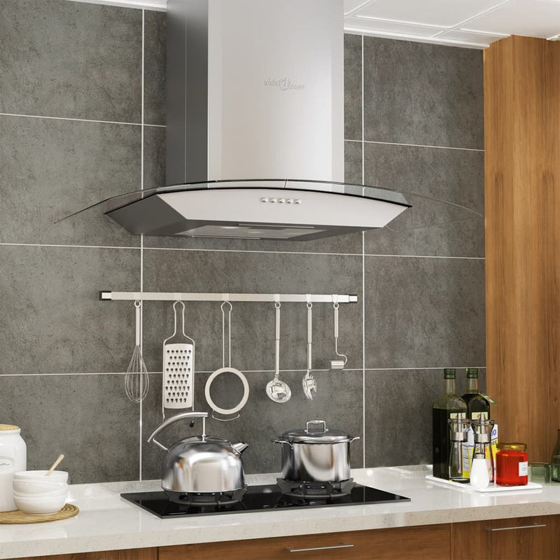Vidaxl wandafzuigkap 756 m³ u led 60 cm roestvrij staal
