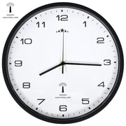 Vidaxl wandklok met quartz uurwerk radiogestuurd 31 cm wit en zwart - afbeelding 1