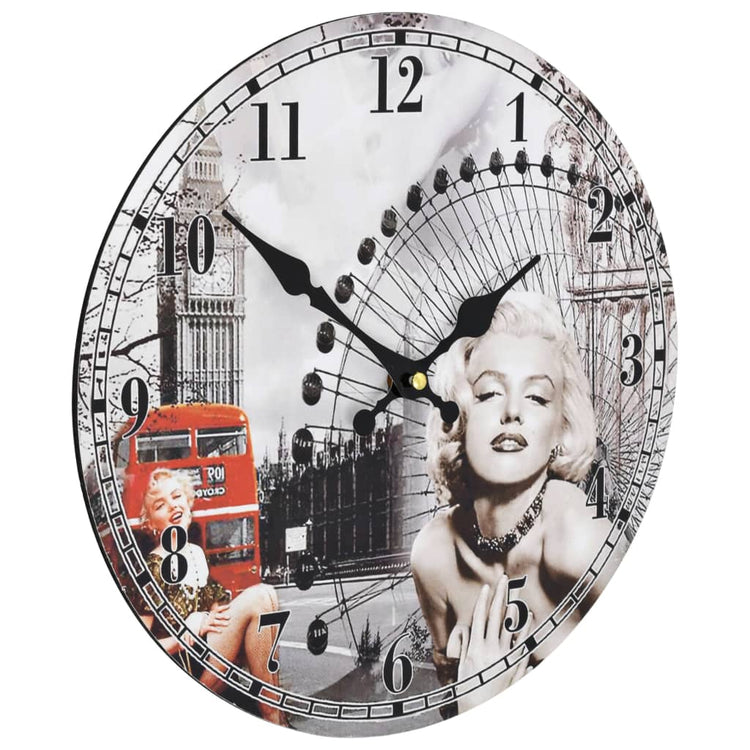 Vidaxl wandklok vintage stijl marilyn monroe 30 cm