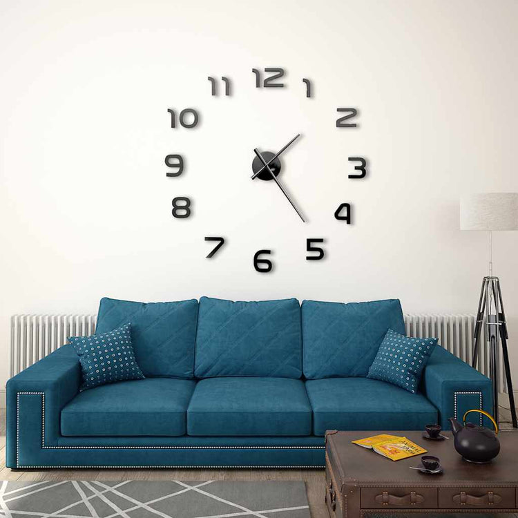 Vidaxl 3d-wandklok 100 cm xxl modern zwart