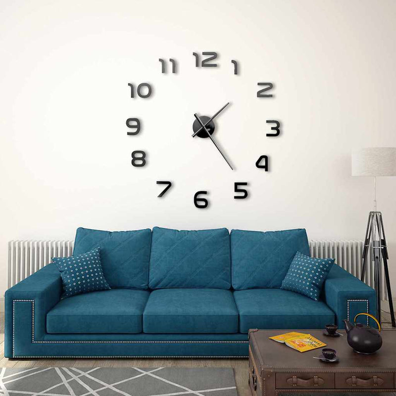 Vidaxl 3d-wandklok 100 cm xxl modern zwart