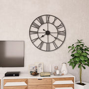Vidaxl wandklok vintage-stijl met quartz-mechanisme xxl 80 cm metaal - afbeelding 2