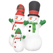 Vidaxl kerstsneeuwpoppen santa family opblaasbaar led ip44 240 cm - afbeelding 3