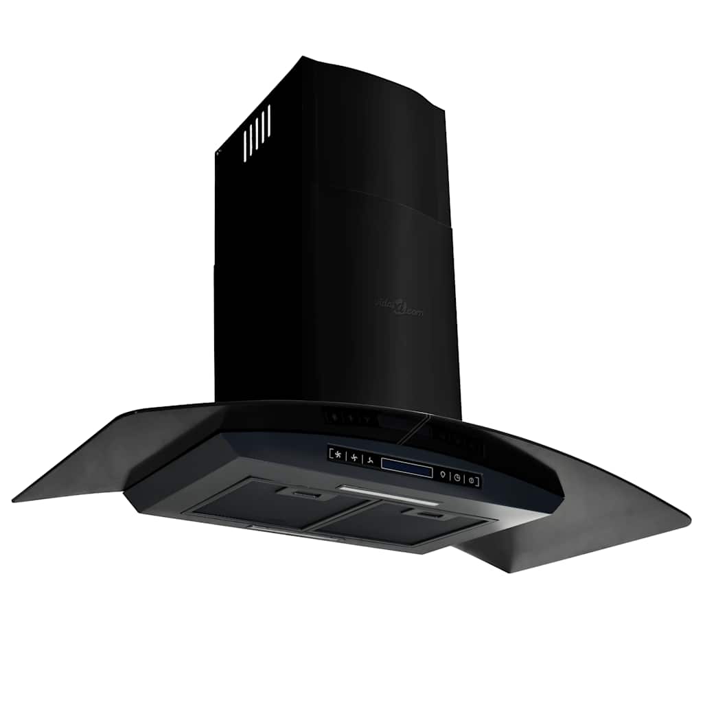 Vidaxl wandafzuigkap 756 m³ u 90 cm roestvrij staal zwart
