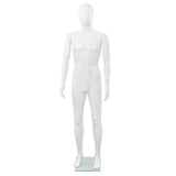 Vidaxl etalagepop mannelijk met glazen voet 175 cm glanzend wit - afbeelding 2