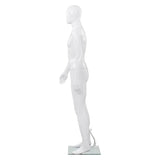 Vidaxl etalagepop mannelijk met glazen voet 175 cm glanzend wit - afbeelding 3