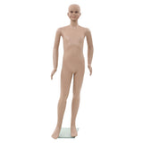 Vidaxl etalagepop kind met glazen voet 140 cm beige - afbeelding 2