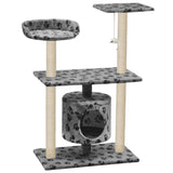 Vidaxl kattenkrabpaal met sisal krabpalen 95 cm pootafdrukken grijs - afbeelding 2