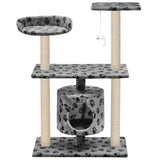 Vidaxl kattenkrabpaal met sisal krabpalen 95 cm pootafdrukken grijs - afbeelding 3