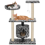 Vidaxl kattenkrabpaal met sisal krabpalen 95 cm pootafdrukken grijs - afbeelding 1