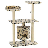 Vidaxl kattenkrabpaal met sisal krabpalen 95 cm pootafdrukken beige - afbeelding 2