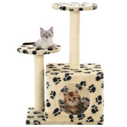 Vidaxl kattenkrabpaal met sisal krabpalen 60 cm pootafdrukken beige - afbeelding 1