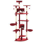 Vidaxl kattenkrabpaal met sisal krabpalen 203 cm rood en wit - afbeelding 3