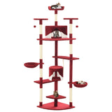 Vidaxl kattenkrabpaal met sisal krabpalen 203 cm rood en wit - afbeelding 1