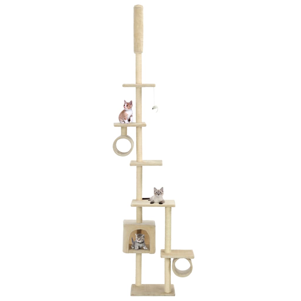 Vidaxl kattenkrabpaal met sisal krabpalen 260 cm beige