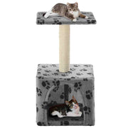 Vidaxl kattenkrabpaal met sisal krabpaal 55 cm pootafdrukken grijs - afbeelding 1