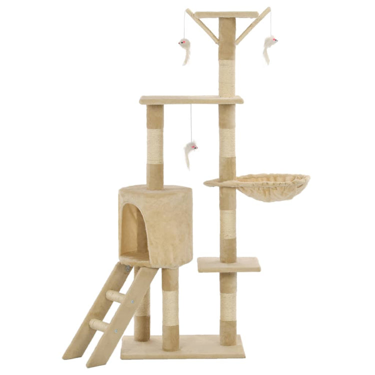 Vidaxl kattenkrabpaal met sisal krabpalen 138 cm beige