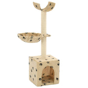 Vidaxl kattenkrabpaal met sisal krabpalen 105 cm pootafdrukken beige - afbeelding 1