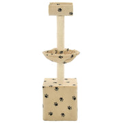 Vidaxl kattenkrabpaal met sisal krabpalen 105 cm pootafdrukken beige - afbeelding 3