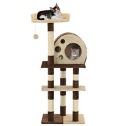 Vidaxl kattenkrabpaal met sisal krabpalen 127 cm beige en bruin - afbeelding 2