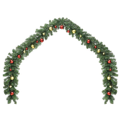 Vidaxl kerstslinger versierd met kerstballen en led-lampjes 20 m