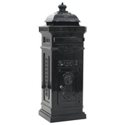 Vidaxl pilaar brievenbus vintage stijl roestbestendig aluminium zwart - afbeelding 2