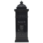 Vidaxl pilaar brievenbus vintage stijl roestbestendig aluminium zwart - afbeelding 3