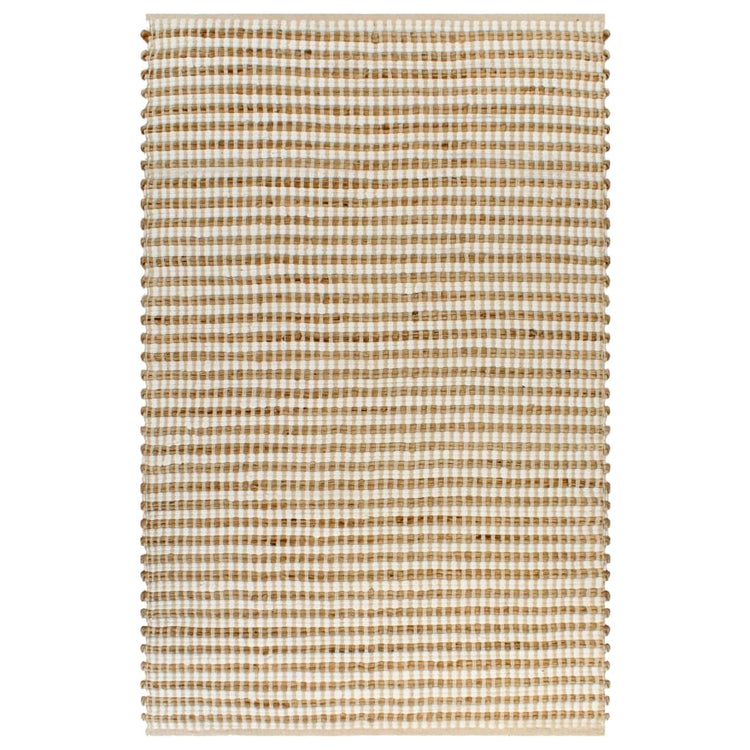 VidaXL Vloerkleed 120x180 cm handgeweven jute naturel en wit