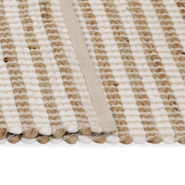 VidaXL Vloerkleed 120x180 cm handgeweven jute naturel en wit