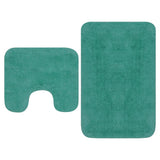 Vidaxl badmattenset stof turquoise 2-delig - afbeelding 1