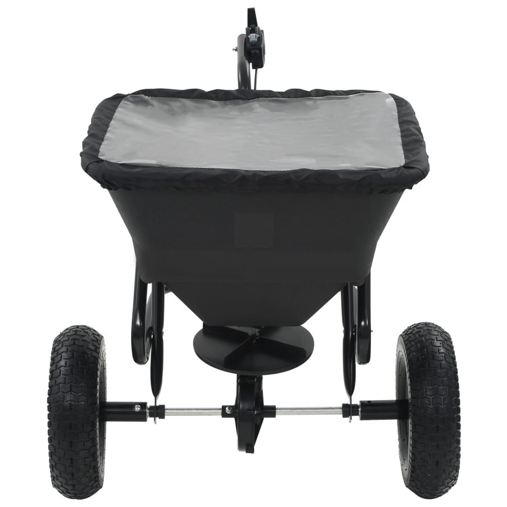 Vidaxl strooiwagen sleepmodel 45 l 125x74x79 cm pvc en staal