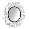 VidaXL Wandspiegel sunburst 80 cm zwart