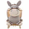 Vidaxl hobbeldier ezel met rugleuning 60x32x55 cm pluche grijs