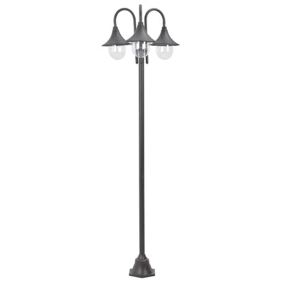 Vidaxl paalverlichting tuin e27 220 cm aluminium brons 3-delig