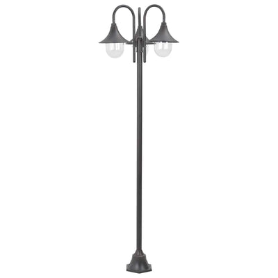 Vidaxl paalverlichting tuin e27 220 cm aluminium brons 3-delig