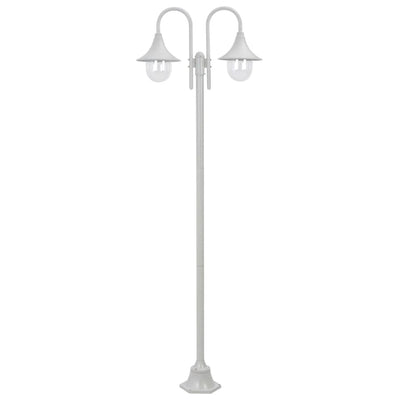 Vidaxl paalverlichting tuin e27 220 cm aluminium wit 2-delig