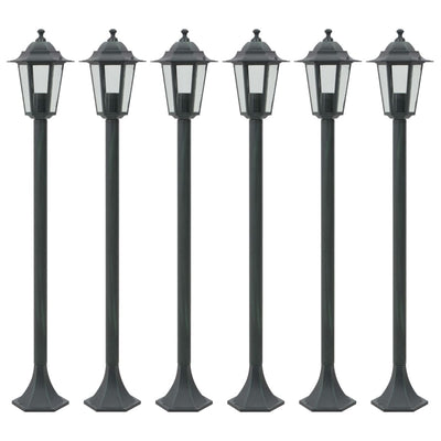 Vidaxl paalverlichting voor tuin e27 110 cm aluminium donkergroen 6 st
