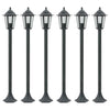 Vidaxl paalverlichting voor tuin e27 110 cm aluminium donkergroen 6 st