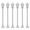 Vidaxl paalverlichting voor tuin e27 110 cm aluminium wit 6 st