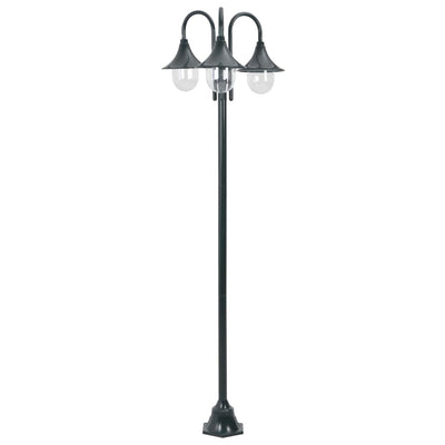 Vidaxl paalverlichting tuin e27 220 cm aluminium donkergroen 3-delig