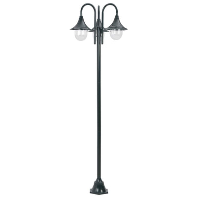 Vidaxl paalverlichting tuin e27 220 cm aluminium donkergroen 3-delig