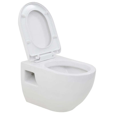 Vidaxl wandtoilet keramiek wit