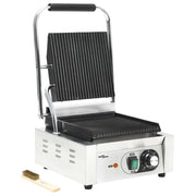 Vidaxl panini grill gegroefd 1800 w 31x30,5x20 cm roestvrij staal - afbeelding 2